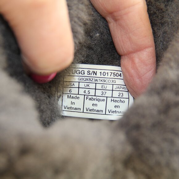 New without Tags Uggs Jannika Charcoal Suede Fur Cuff Booties Size 6. - Picture 7 of 13